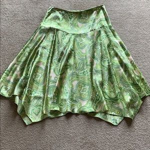 New Flared silk paisley skirt